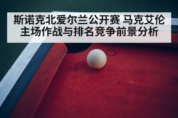 斯诺克北爱尔兰公开赛 马克艾伦主场作战与排名竞争前景分析
